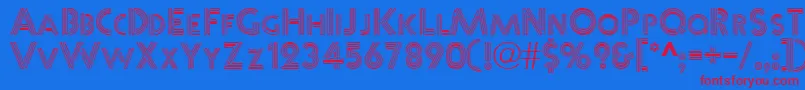 DinerNormal Font – Red Fonts on Blue Background