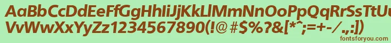 QuebecserialHeavyItalic Font – Brown Fonts on Green Background