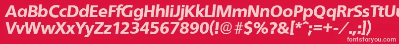 QuebecserialHeavyItalic Font – Pink Fonts on Red Background