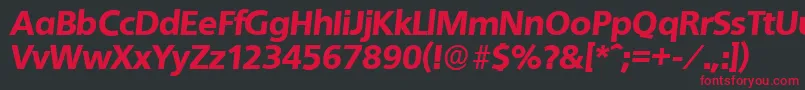 QuebecserialHeavyItalic Font – Red Fonts on Black Background