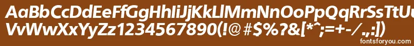 Czcionka QuebecserialHeavyItalic – białe czcionki na brązowym tle