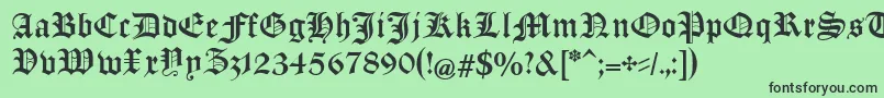 ManuskriptGothischUnz1a Font – Black Fonts on Green Background