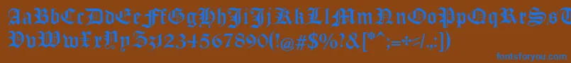 ManuskriptGothischUnz1a Font – Blue Fonts on Brown Background