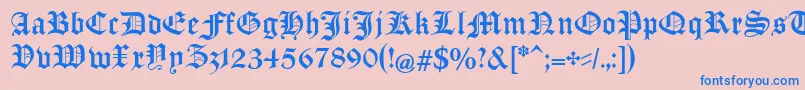 ManuskriptGothischUnz1a Font – Blue Fonts on Pink Background