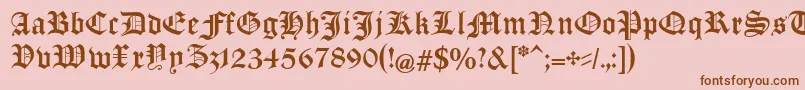 ManuskriptGothischUnz1a Font – Brown Fonts on Pink Background