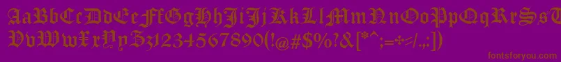 ManuskriptGothischUnz1a Font – Brown Fonts on Purple Background