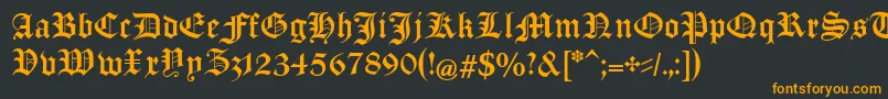 ManuskriptGothischUnz1a Font – Orange Fonts on Black Background