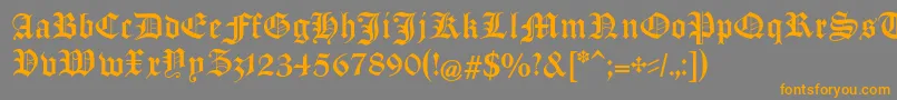 ManuskriptGothischUnz1a Font – Orange Fonts on Gray Background