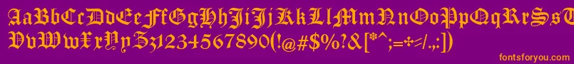 ManuskriptGothischUnz1a Font – Orange Fonts on Purple Background