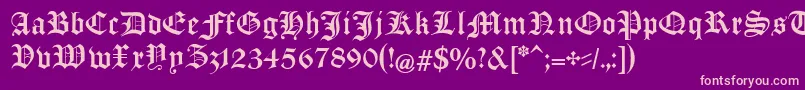 ManuskriptGothischUnz1a Font – Pink Fonts on Purple Background