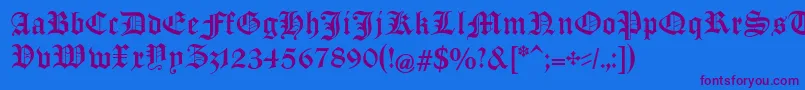 ManuskriptGothischUnz1a Font – Purple Fonts on Blue Background