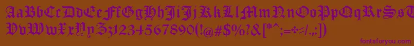 ManuskriptGothischUnz1a Font – Purple Fonts on Brown Background