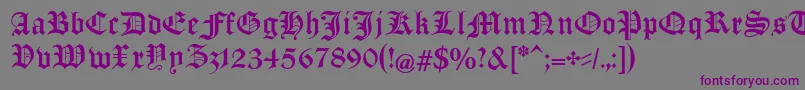 ManuskriptGothischUnz1a Font – Purple Fonts on Gray Background
