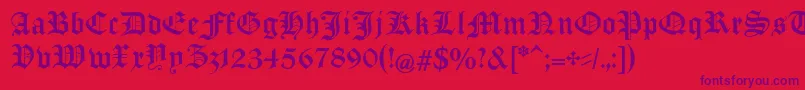 ManuskriptGothischUnz1a Font – Purple Fonts on Red Background