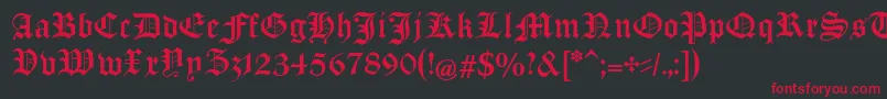ManuskriptGothischUnz1a Font – Red Fonts on Black Background