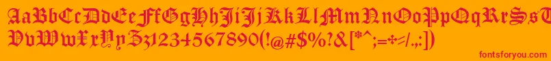 ManuskriptGothischUnz1a Font – Red Fonts on Orange Background