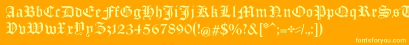 ManuskriptGothischUnz1a Font – Yellow Fonts on Orange Background