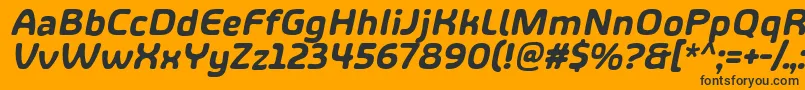 ShareHappinessAroundItalic-fontti – mustat fontit oranssilla taustalla