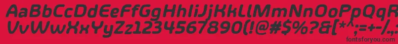 フォントShareHappinessAroundItalic – 赤い背景に黒い文字