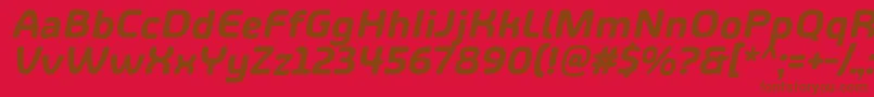 ShareHappinessAroundItalic-fontti – ruskeat fontit punaisella taustalla