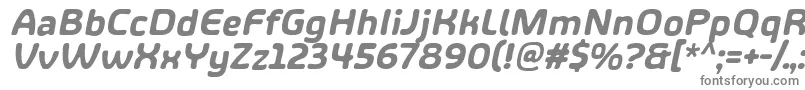 ShareHappinessAroundItalic-fontti – harmaat kirjasimet valkoisella taustalla