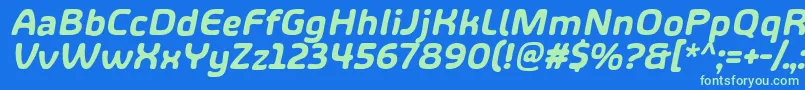 ShareHappinessAroundItalic Font – Green Fonts on Blue Background