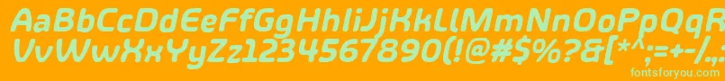 ShareHappinessAroundItalic Font – Green Fonts on Orange Background