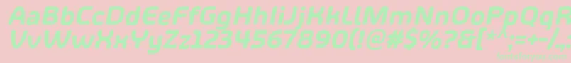 ShareHappinessAroundItalic Font – Green Fonts on Pink Background