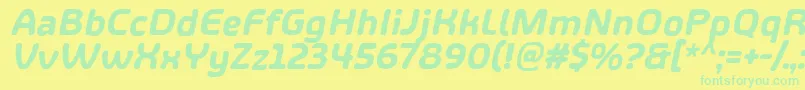 ShareHappinessAroundItalic Font – Green Fonts on Yellow Background