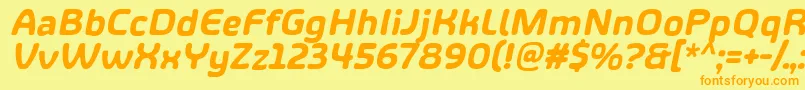 ShareHappinessAroundItalic Font – Orange Fonts on Yellow Background