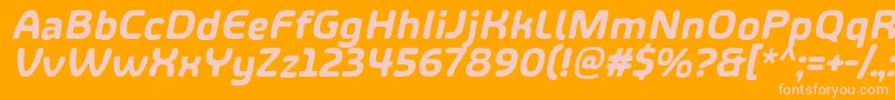 ShareHappinessAroundItalic Font – Pink Fonts on Orange Background