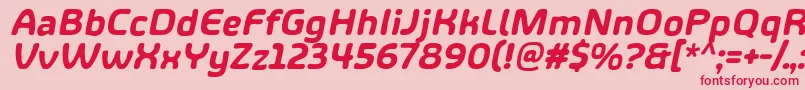 Czcionka ShareHappinessAroundItalic – czerwone czcionki na różowym tle