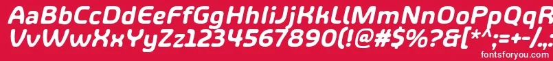 フォントShareHappinessAroundItalic – 赤い背景に白い文字
