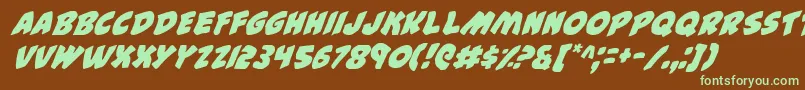 44v2i Font – Green Fonts on Brown Background