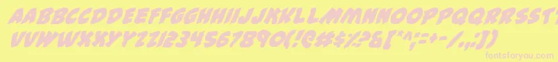 44v2i Font – Pink Fonts on Yellow Background