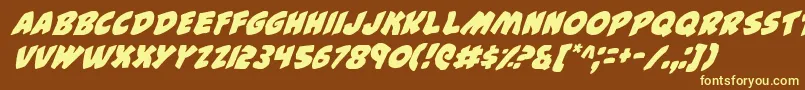 44v2i Font – Yellow Fonts on Brown Background