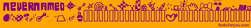 Fsonever Font – Purple Fonts on Orange Background