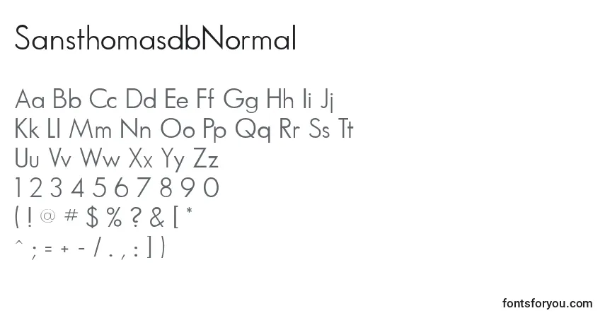 Schriftart SansthomasdbNormal – Alphabet, Zahlen, spezielle Symbole