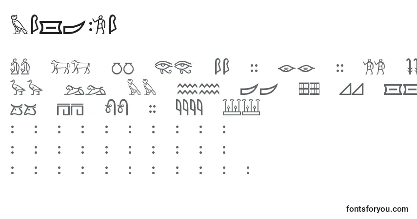 Schriftart MeroHie – Alphabet, Zahlen, spezielle Symbole