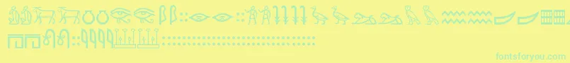 MeroHie Font – Green Fonts on Yellow Background