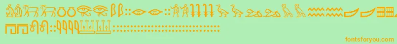 MeroHie Font – Orange Fonts on Green Background