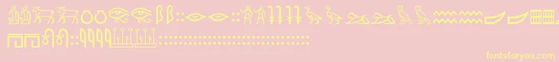 MeroHie Font – Yellow Fonts on Pink Background