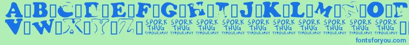 Czcionka FridgeMagnets – niebieskie czcionki na zielonym tle