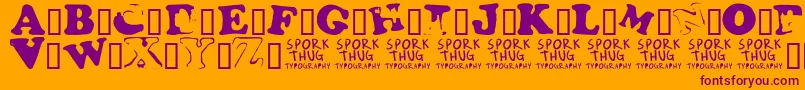 Шрифт FridgeMagnets – фиолетовые шрифты на оранжевом фоне