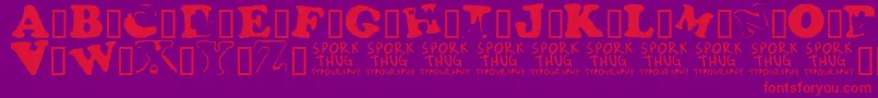FridgeMagnets-Schriftart – Rote Schriften auf violettem Hintergrund
