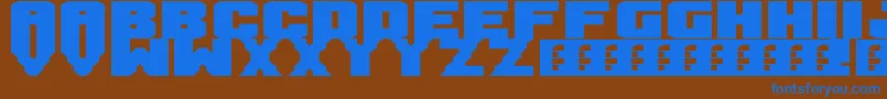 Mandarin Font – Blue Fonts on Brown Background