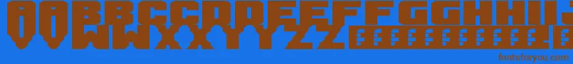 Mandarin Font – Brown Fonts on Blue Background