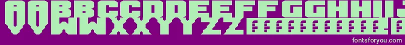 Mandarin-Schriftart – Grüne Schriften auf violettem Hintergrund