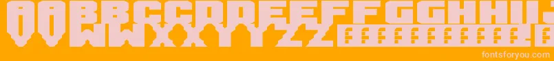 Mandarin Font – Pink Fonts on Orange Background