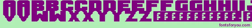 Mandarin Font – Purple Fonts on Green Background